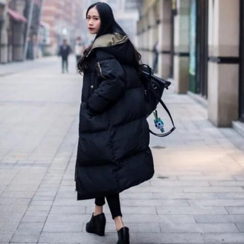 Heydress 2019 winter Oversized Coats Thick Winter Jacket Women Hooded Collar Down Cotton Coat Long Jacket Female Parka Coats