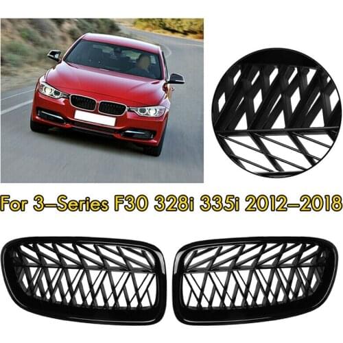 Car Front Grille Kidney Grill Slat for BMW 3 Series F30 328I 335I 2012-2018 Black