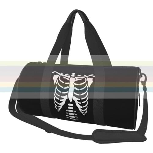 Skeleton Chest universal travel sports fitness shoulder bag. Nylon portable outdoor sports bag. Dry and wet separation bag