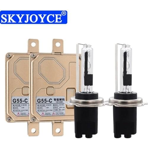 SKYJOYCE 12V 55W HID Xenon Headlight Conversion Kit EMC Canbus HID Decoder Ballast H7CR 4300K-8000K Car Light Canbus Xenon Kit