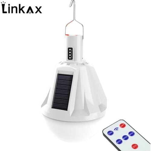 Solar Lamp Powered Portable Led Bulb Light Mobile Night Market Stall Lamp With Hook Camp Tent Night Fishing Light With Battery