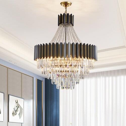 Modern Luxury Ring Round K9 Crystal LED Chandelier Pendant Light For Home Decoration Living Room Ceiling