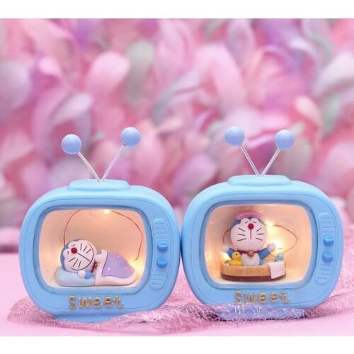 Doraemon Led Night Light Toy For Children Baby Kids Bedside Lamp Doraemon Action Figures Model Toys Birthday Gift Bedroom Decor