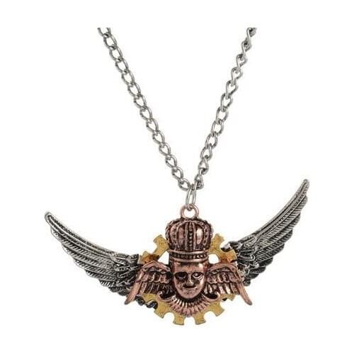 Unique design magic king with wings fashion steampunk necklace