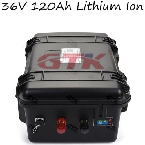 Waterproof 36v 150ah lithium ion batteria 100A BMS li ion for 3000W 2500w inverter scooter golf cart solar stored +10A charger