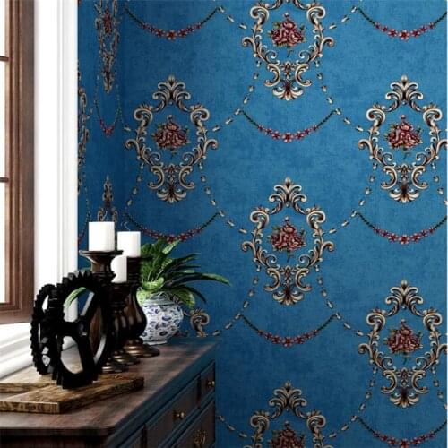 Beibehang waterproof PVC self-adhesive wallpapers Vintage green flowers wallpaper decorative furniture renovation wall stickers