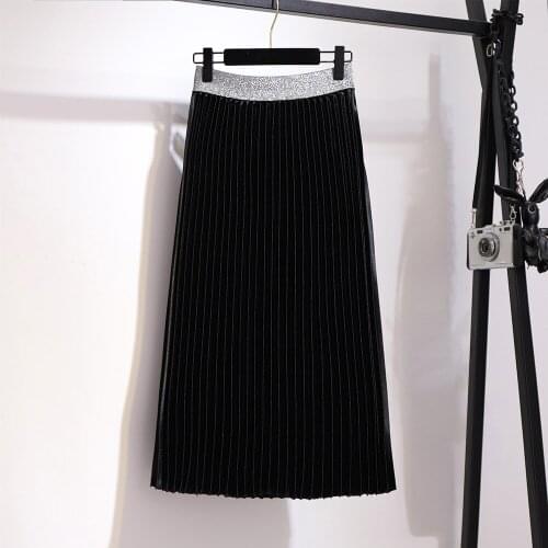 130Kg Autumn Pleated skirt women plus size 4XL 5XL 6XL 7XL 8XL skirt women black brown colors