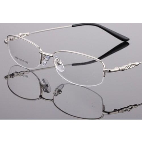 Memory Alloy Womens Half Frame Spectacle Frame Can Be Matched With Myopia Ultra Light And Super Tough Available In Four Colors