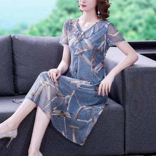 Summer Vintage Loose 5XL Plus Size Dress Women Casual Floral Chiffon Beach Midi Dress 2021 Elegant Bodycon Party Runway Vestidos