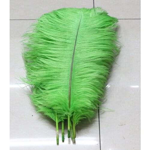 Wholesale Quality 10pcs perfect Leniency Male green natural ostrich feather 12-14inch/30-35cm decorative diy