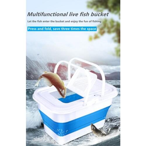 13L thick portable folding fishing bucket fishing tank water tank bucket camping fishing tackle multifunctional fishing accessor