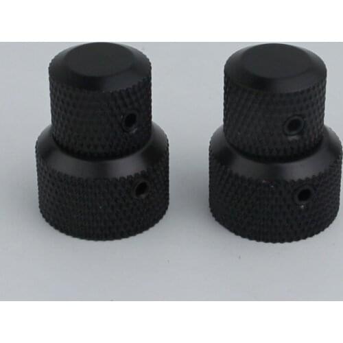 2 pcs High Grade GUYKER Guitar Volume Tone Stacked Control Knobs Black