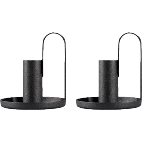 2Pcs Candlestick Taper Candle Holder Retro Iron Vintage Candelabra Stand Candlelight Dinner Party Kitchen Home Decor