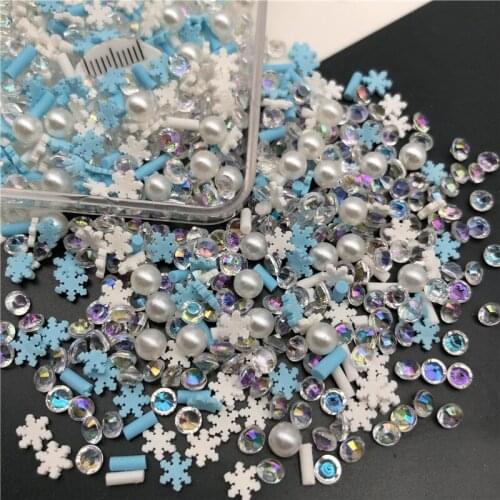 50g Christmas Polymer Clay Sprinkle With Diamond For Kids Diy ,Soft Clay For Craft Clay/Nail Art/Scrapbook Decoration, Filler