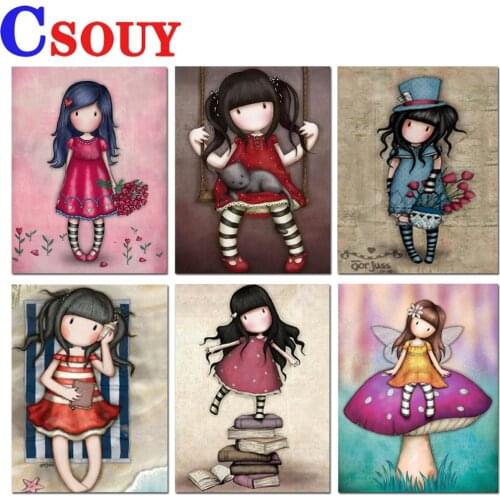 5D Diamond painting Cartoon Girl Picture Full Square/Round Diamond Embroidery Cross stitch Gift Kits Home Decor Mosaic Needlwork