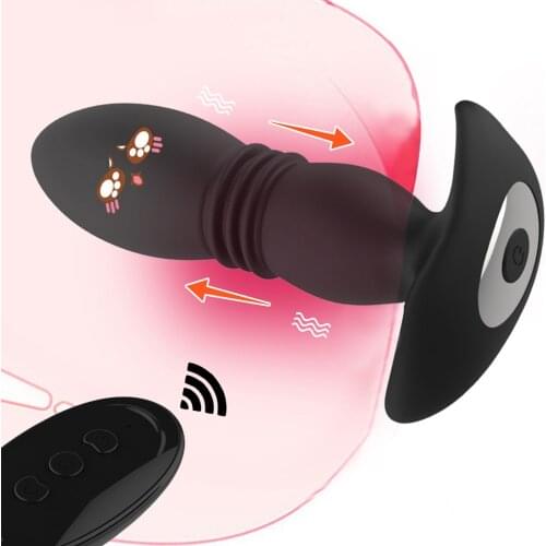Anal Vibrator Male Prostate Massager Wireless Remote Control Telescopic Dildo Vibrator Butt Plug Vibrator Anal Sex Toys For Men