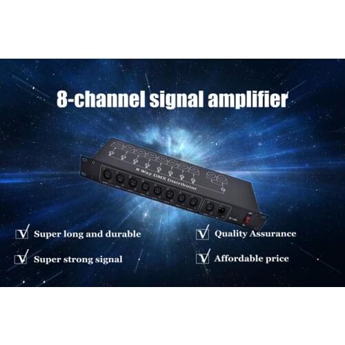 Free Shipping The best quality 8CH DMX splitter DMX512 stage lighting DJ signal amplifier splitter 8-channel DMX splitter