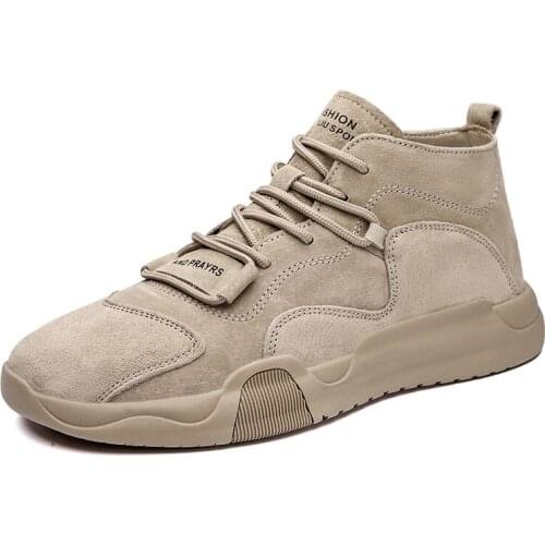 Mens 2021 spring and autumn classic casual boots can wear mens fashion shoes, mens lace-up casual gray brand mens boots