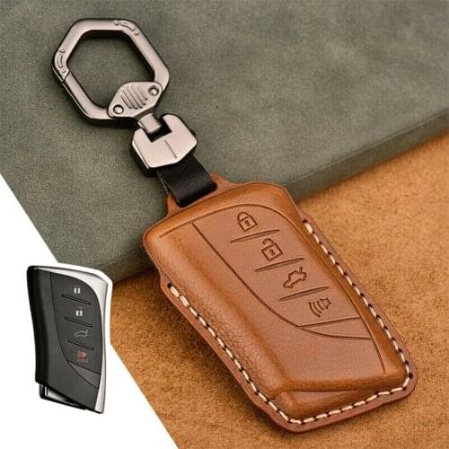 Genuine Leather Car Key Case Full Cover Protect For Lexus UX200 UX250h ES200 ES300h ES350 US200 US260h 2018 2019 Accessories