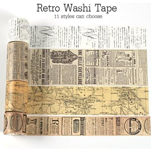 Vintage Washi Tape Set Decoration Scrapbooking Japanese Paper Masking Stationery Decorative Wash Whasi Decorada Stickers