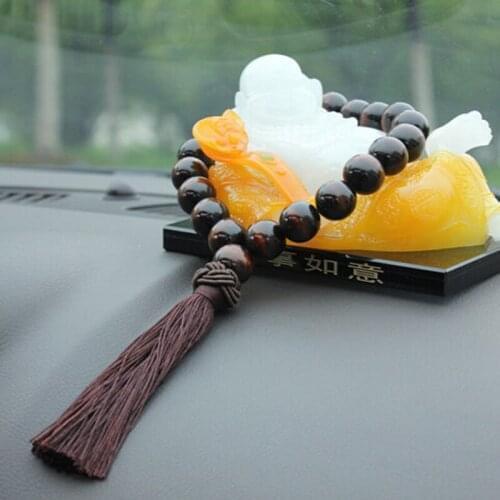 Wood Buddha beads car rearview mirror pendant ornament for Great Wall Haval Hover Chery Tiggo EMGRAND