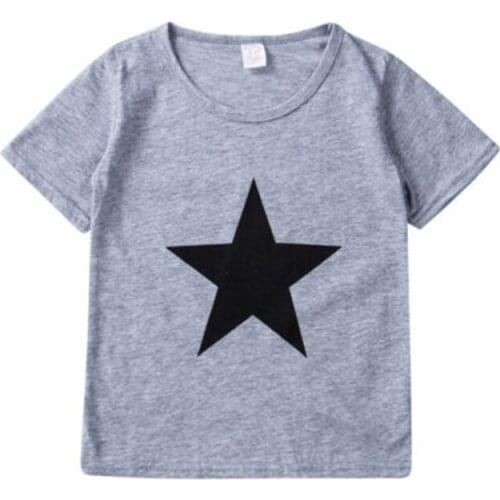 Kid Baby Boys Clothing Tops Summer Star Print Kids Clothing Short Sleeve O-Neck Tees Soft Cotton Boys Tops 2-7T