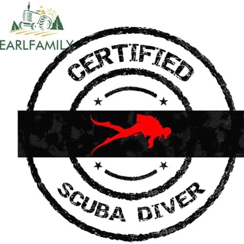 EARLFAMILY 13cm x 12.7cm for Scuba Diver Dive Flag Creative Car Sticker Waterproof Fashion Vinyl Decal Suitable for Fold GTR EVO