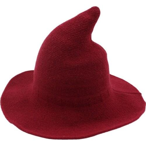 European And American-Style Foreign Trade Hot Selling Halloween Cool Wizard Hat Spire Dayan Mao Wool Cap