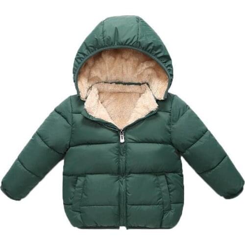 Fleece Winter Parkas Kids Jackets For Girls Boys Warm Thick Velvet Childrens Coat Baby Outerwear Infant Overcoat