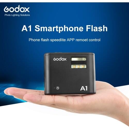 Godox A1 Smartphone Flash System 2.4G Wireless Flash Trigger Constant Led Light with Battery flash photo +A1 Hot Shoe Adapter