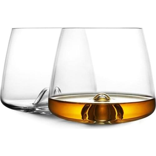 Crystal Scotch Whiskey Glass Creative Cocktail Tumbler Concave Bottom Heat-Resistant Wine Juice Cup For Bar Whisky Shot Mug