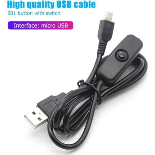 USB to Micro USB Cable On/Off Switch Charger Power Supply Cord for Raspberry Pi Connected Overclocking Require More Power