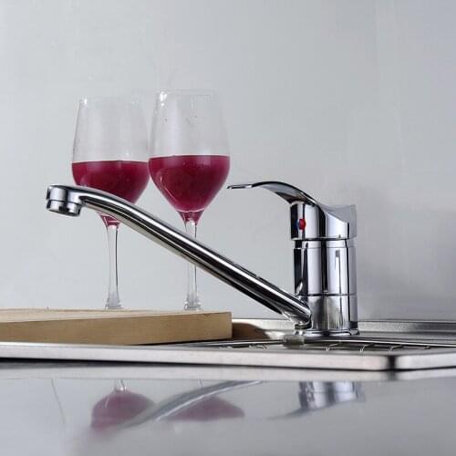 Kitchen Basin Faucet Deck Mount Brass Chrome Single Handle Mixer Sink Tap Rotation Hot Cold Water Mixer Mop Pool Faucets