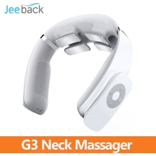 Jeeback G3 Neck Massager Relieve Neck Pain TENS Pulse 4 Head Vibrator Heating Electric Wireless Massage Tools
