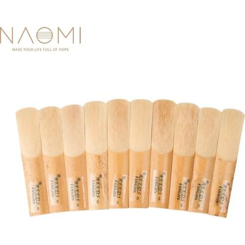 NAOMI 10pcs/Box Soprano Saxophone Reeds Soprano BE Saxophone Reeds 3 Sax Reed Strength Woodwind Parts & Accessories
