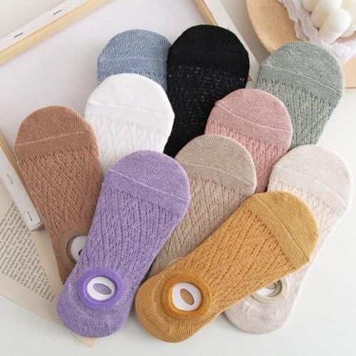 Socks Slippers 2020 Spring Fashion Solid Color Comfortable Mesh Women Socks Slippers Cotton Motion Invisible Socks Female