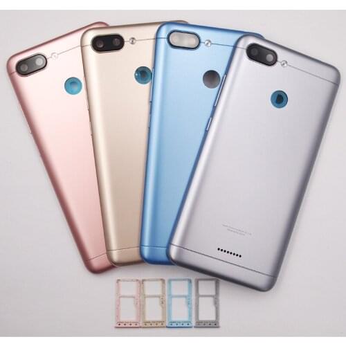 BaanSam New Battery Door Back Cover Housing Case For Xiaomi Redmi 6 With Power Volume Buttons+SIM Card Tray
