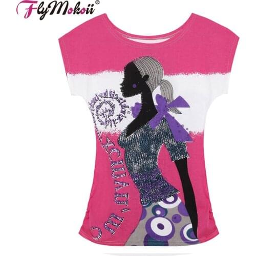 2019 New Summer Women Casual Vintage Girl Printed T Shirts Cute Loose Cotton Short Sleeve Girl T-Shirts O-Neck Woman Tops Tees