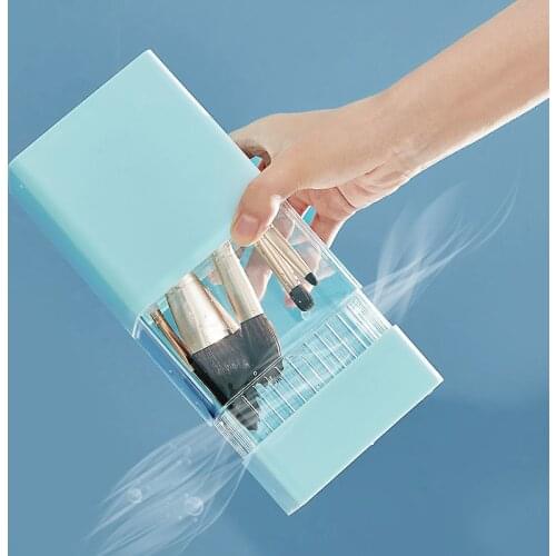 New Makeup Storage Box Dustproof Make Up Brushes Holder Eyebrow Pencil Organizer Rangement Maquillage Dustproof Cosmetic Box