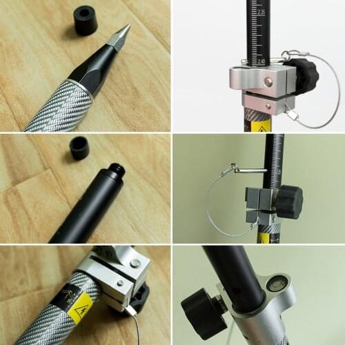 New Black white poleTelescopic Carbon Fiber Prism GPS Pole Total Station Surveying