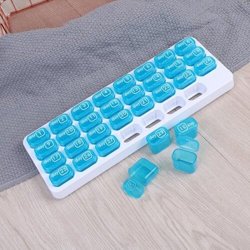 Month Pill Organizer Tablet Pill Storage Box Plastic Portable Medicine Box Splitters Case Health Care Tool Hot