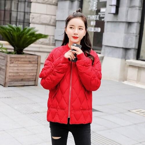 4 Solid Colors Cotton Parkas Womens Out-wear Korean Style Autumn Winter Oversized Coats Jacket 2020 New Female student Clothing