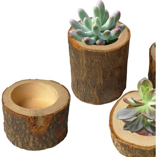 Bark Stake Candle Holder Plant Pot Handmade Wooden Ornaments Pillar Design Candlestick For Rustic Wedding Decoration Holders