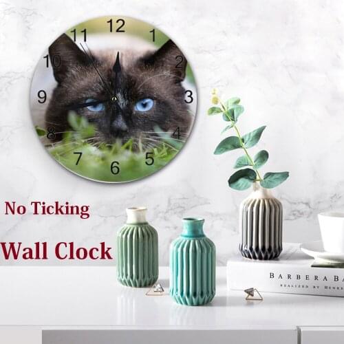 Cats Pattern 25CM Big Wall Clocks Decor Numeral Digital Dial Mute Silent Digital Clock Battery Operated Kitchen Wall Bedroom