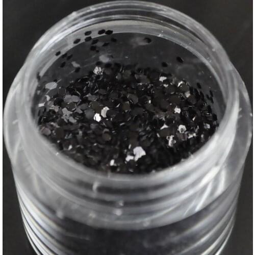 Sexy Pure Black Hexagon Shape Nail Art FINE GLITTER DUST UV Gel Acrylic Sequin Nails DIY Accessory N15