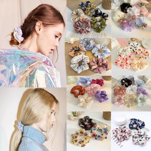 3/5Pcs/Set Daisy Flower Women Girl Elastic Hair Rubber Bands Accessories Scrunchies Headwear Hair Tie Ring Rope Holder Headdress