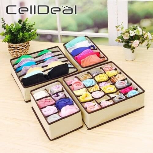 Foldable Underwear Storage Boxes Closet Organizer Ties Socks Bra Organizer Closet Drawer Divider Organizers Storage Organize