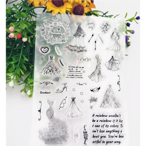 Mermaid Wedding Dress Transparent Seal Vintage Clear Silicone Photo Album Stamp DIY Scrapbooking Hand Account Diary Decoration