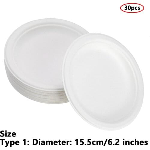 30Pcs White Round Paper Platters Heavy-Duty Premium Quality Disposable Dinner Plate Paper Plate Cake Disposable Paper Tray
