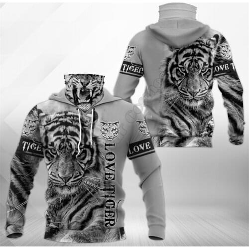 Love Tiger 3D Printed Hoodies Harajuku Fashion Sweatshirt Women Men Casual Pullover Hoodie Mask Warm Cosplay Costumes